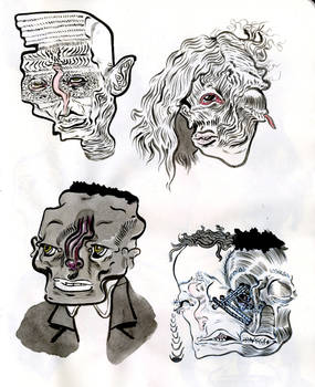 Sketch Book Page Faces