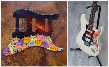 Space Kitties custom pickguard II