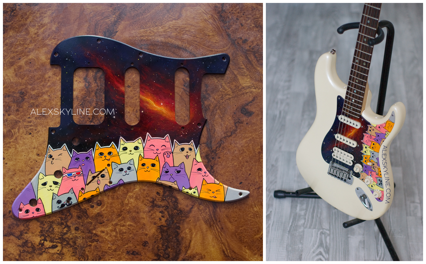 Space Kitties custom pickguard II