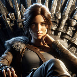 Lara Croft on the Iron Throne