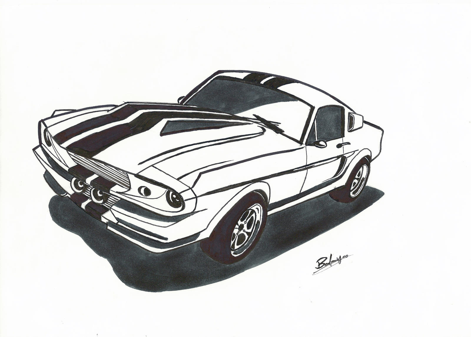Ford Mustang 1969 рисунок