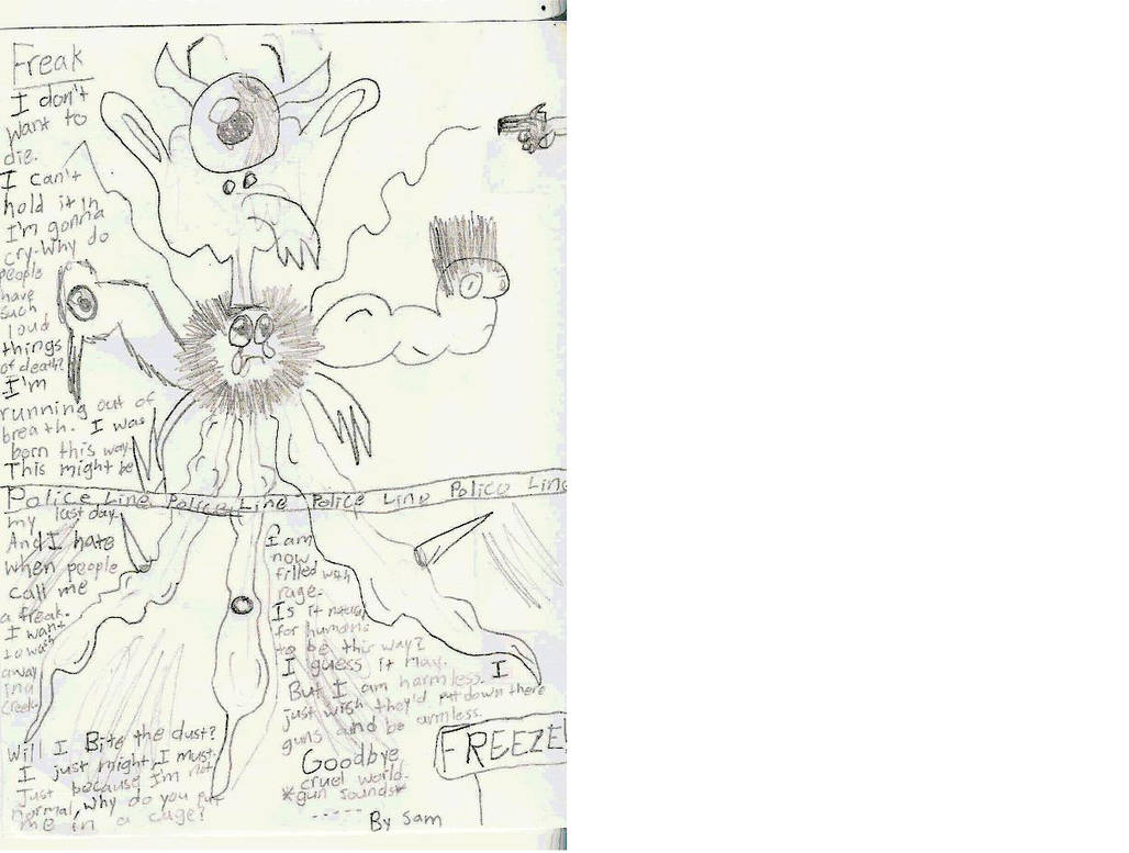 Freak: drawing and poem by meLIKEeggs on DeviantArt