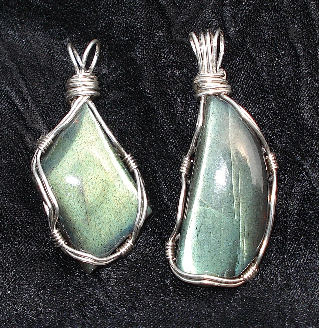 labradorite cabs wrapped