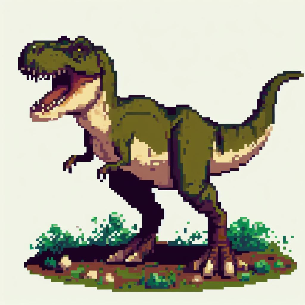 3 headed T-rex.. 32x32 pixel art : r/PixelArt