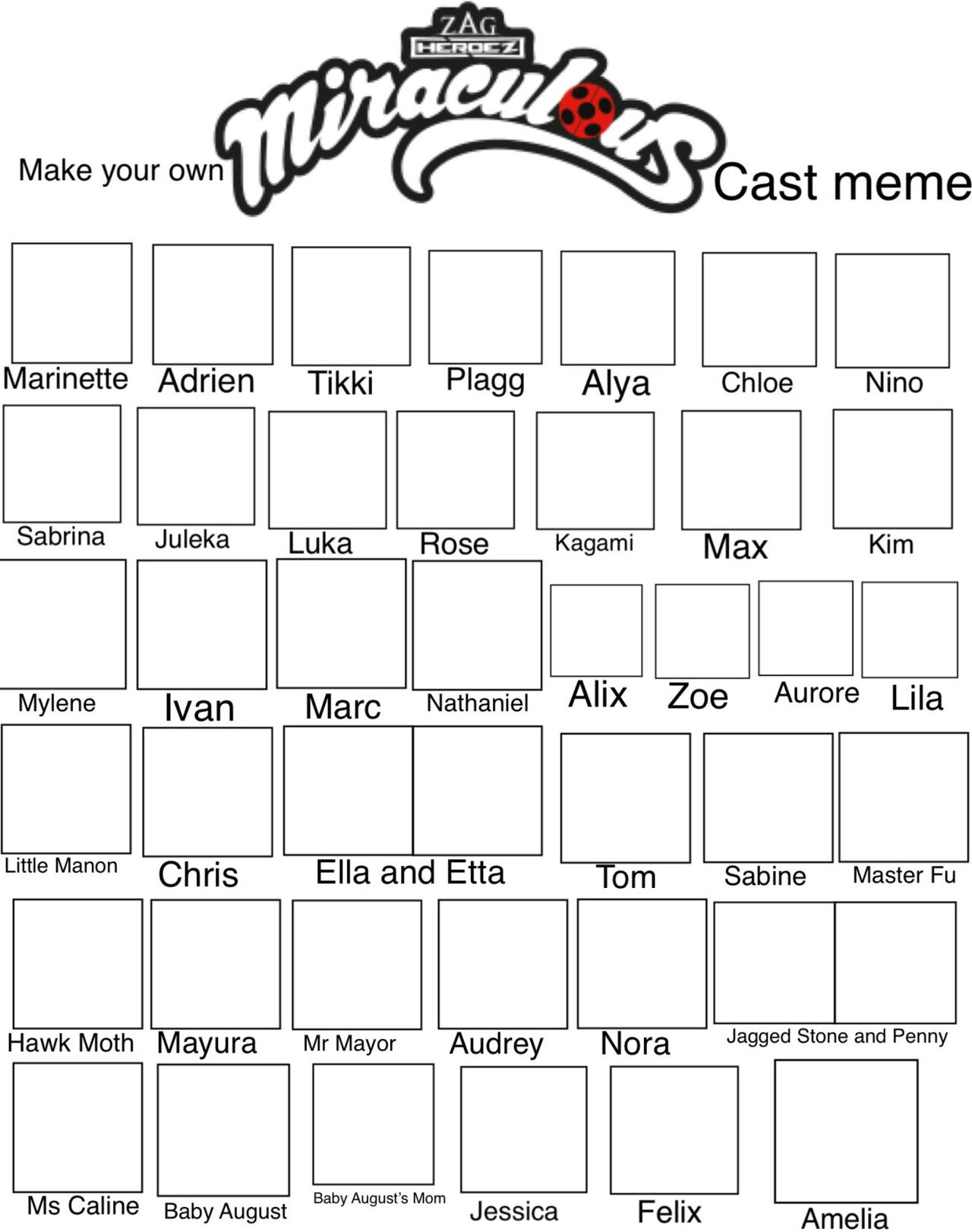 Make your own AwesomeKela1234 Cast Meme template by