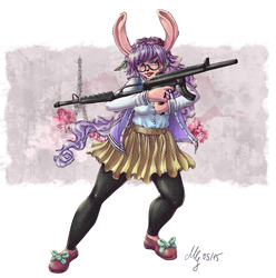 Hipster Rabbit with Machine Guns *colored*