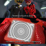 Ladybug and Cat Noir hypnotized by the camera
