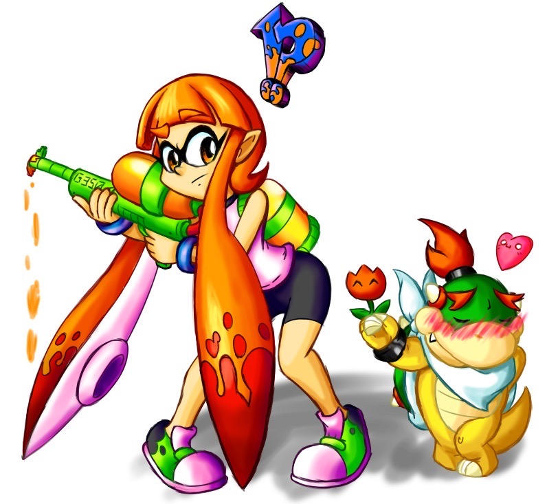 Aww Bowser Junior x Inkling Girl by JarheadJawsDead on DeviantArt