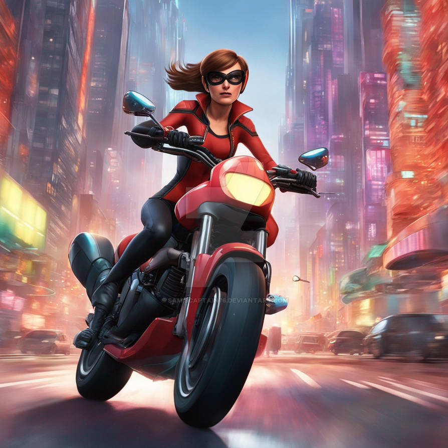 Deviantart Riding Motorcycle Helen parr riding a motorcycle by samiscaptain76 on DeviantArt