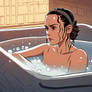 Rey skywalker relaxing in a hot bath