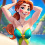Anna of Arendelle sexy bikini on a tropical beach,