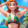 Anna of Arendelle sa tropical beach,