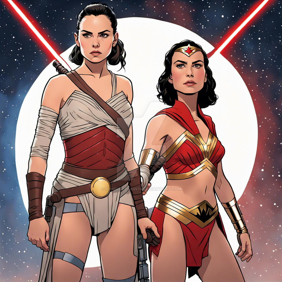 Rey wearing wonder women