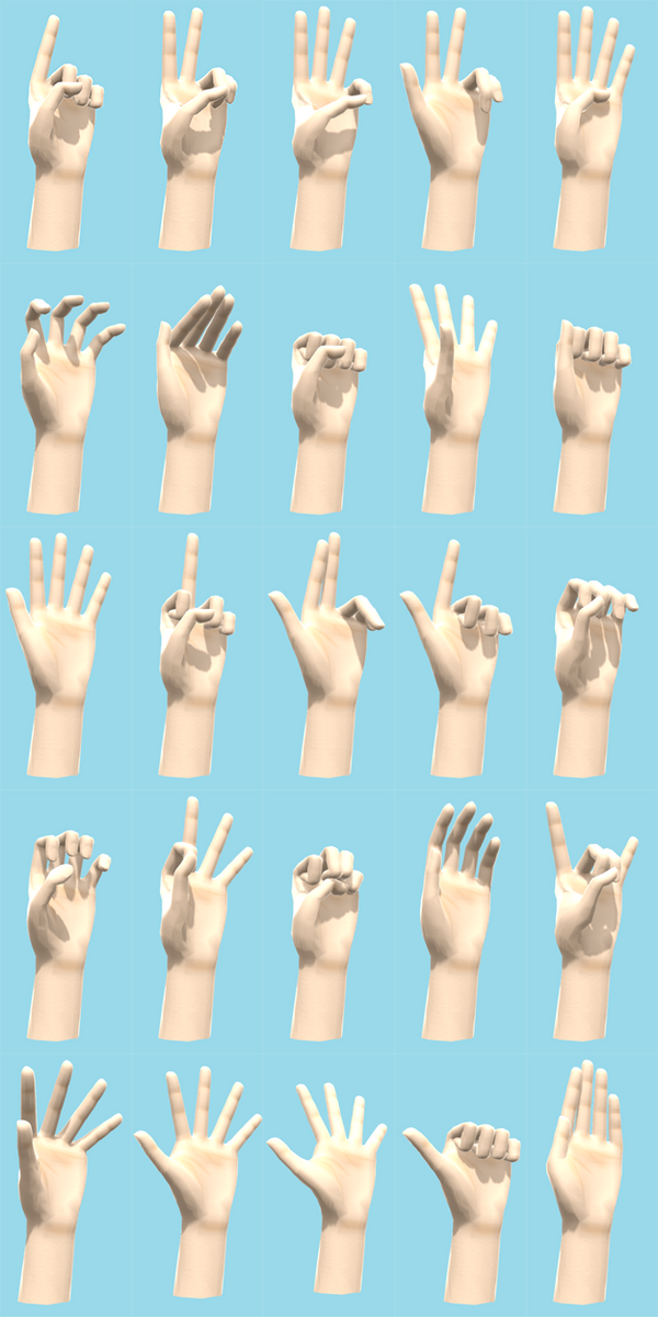MMD Hand Pose Pack (DL in desc) by HihiKoala on DeviantArt