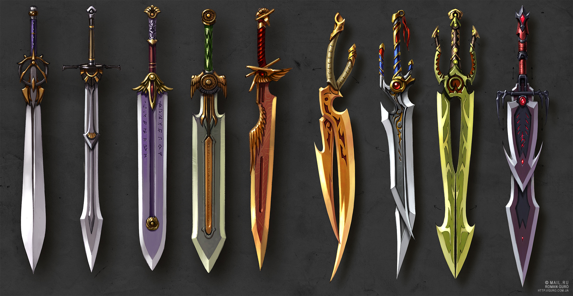 Two-handed swords and Scissors-swords concept by Guro on DeviantArt