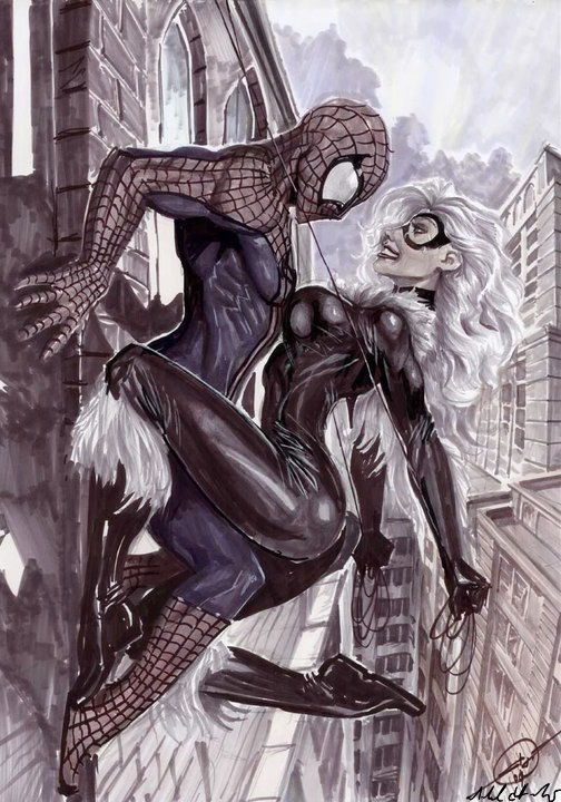 Spidey and Felicia - Coloured