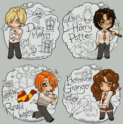 Draco Harry Ron and Hermione