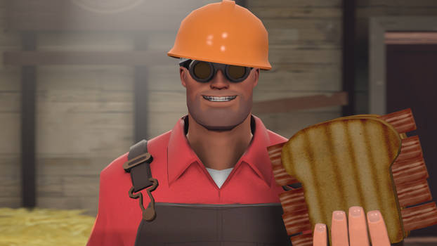 POV: Engineer is sharing with you a sandwich