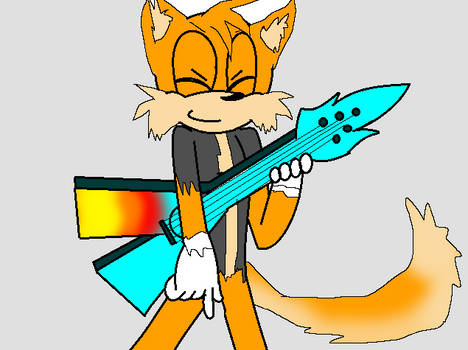 Playing on guitar - Ciber the fox