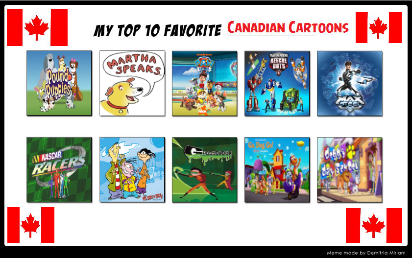 Canadian Characters My top 10 favorite Canadian Cartoons by sebashton on DeviantArt