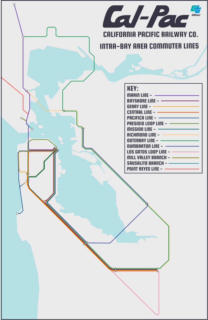 Cal Pac Conference Map Cal-Pac Intra-Bay-Area commuter lines map by AlpalArchive on DeviantArt