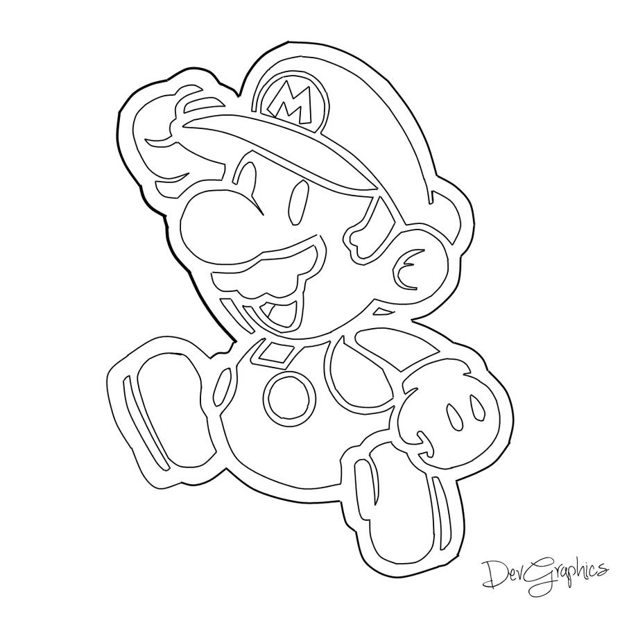 Mario Startingline Mario Outline by DevsGraphics on DeviantArt