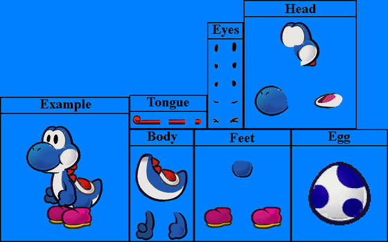 Paper Mario: TTYD - Yoshi Sprites (Blue)