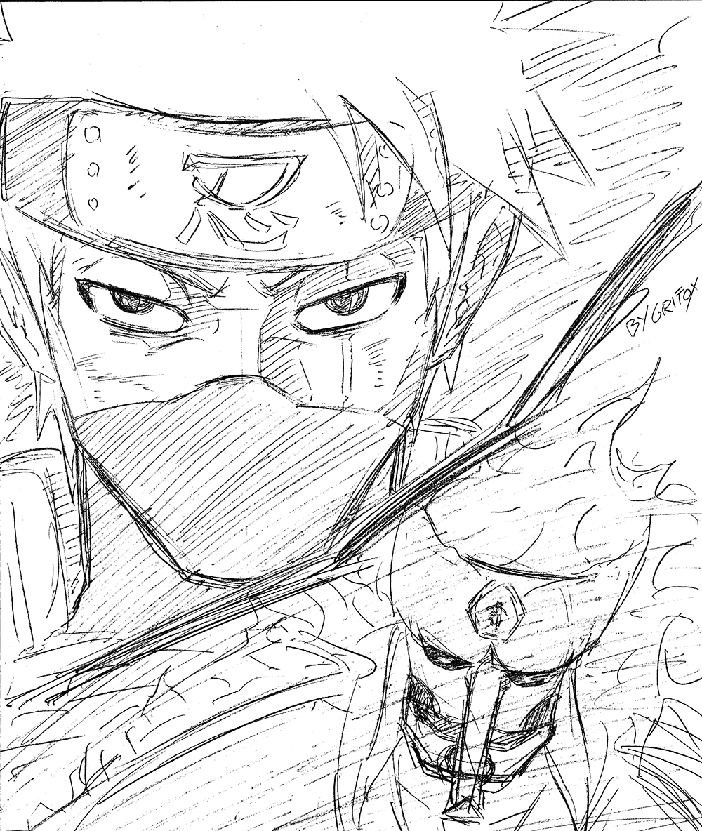 Kakashi Double Sharingan Speed Sketch By Grifox On Deviantart