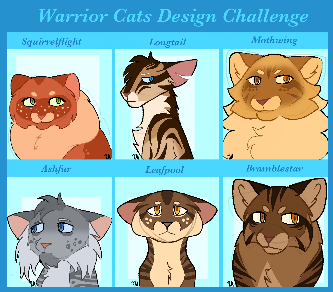 More Drawtober Warrior Cats: Ashfur, Frostpaw, and Squirrelflight [Credit:  me / jefferydraws] : r/WarriorCats