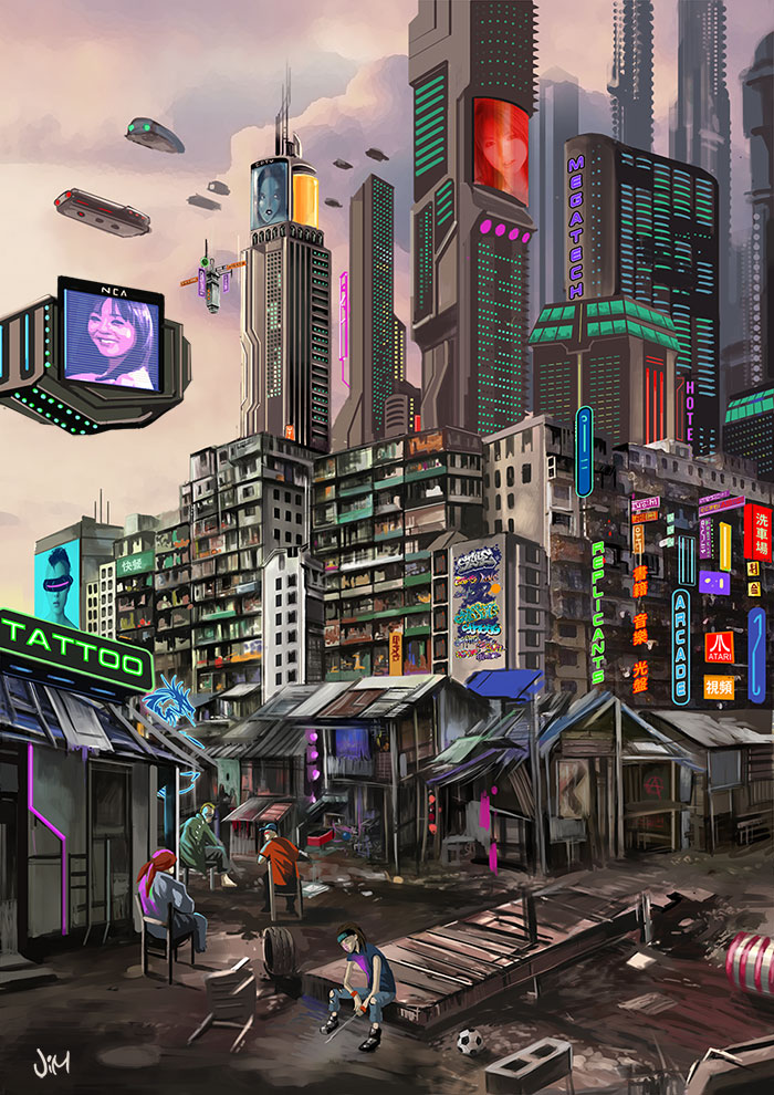 Cyberpunk concept art: Claypool City