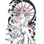 Geisha Pin up Tattoo Design