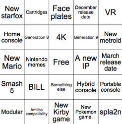 Nintendo switch reveal bingo.