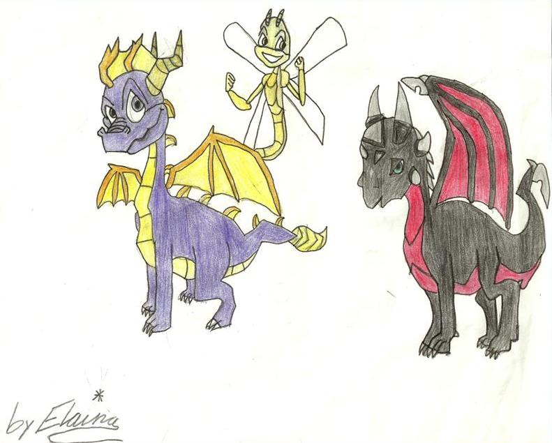 Krome 2D Spyro, Cynder, Sparx