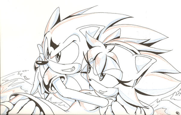 Sonic and Amy-inked