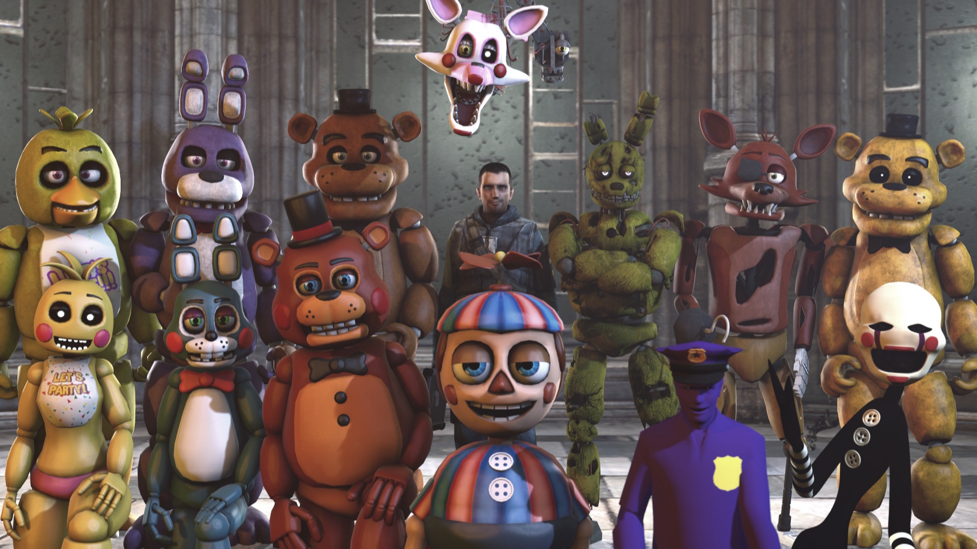 Fnaf 4 all animatronics by Francisco-ArtAguila on DeviantArt