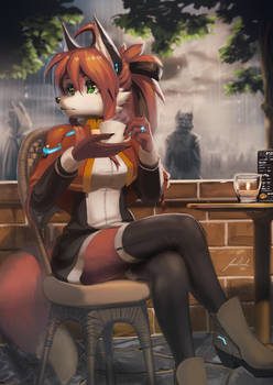 Nora Having a Coffee