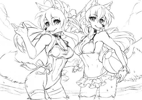 Nora and Sarah Bikini WIP