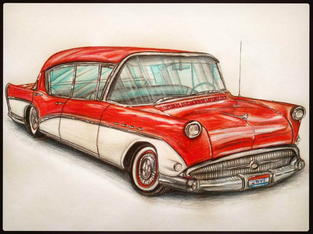 Classic 1950's car drawing by wve on DeviantArt