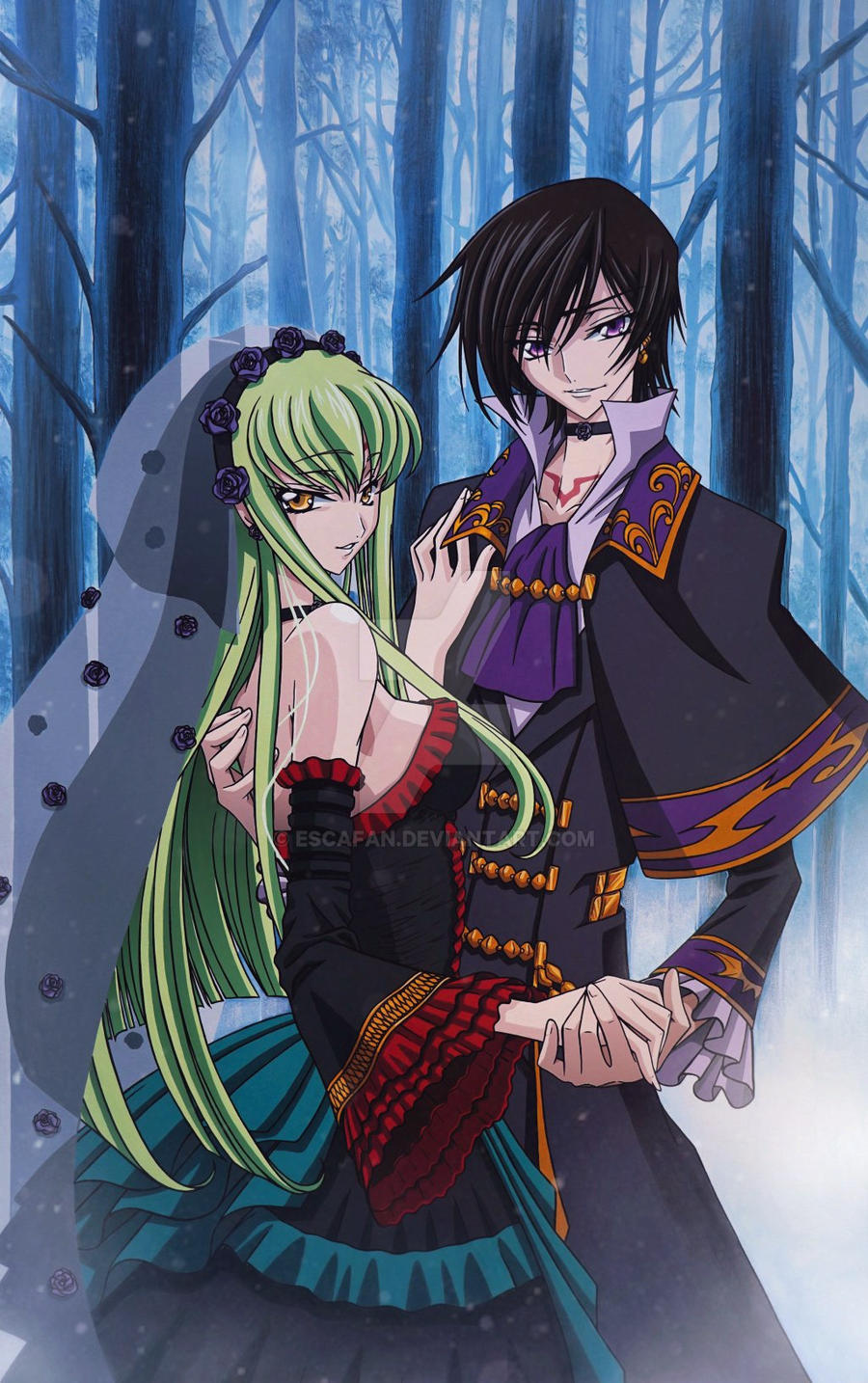 L L And C C Lelouch And C C From Code Geass By Escafan On Deviantart