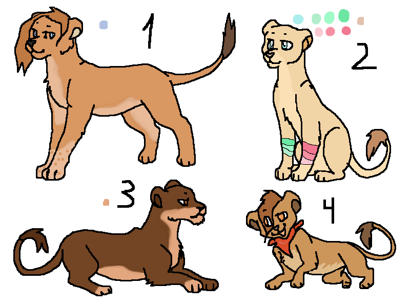 Lioness and cub adoptable ONE LEFT!!