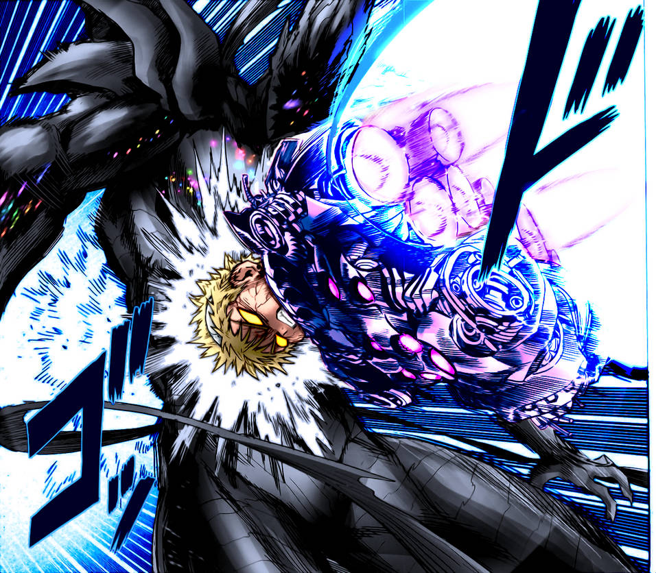 OPM update 211 colored: Genos's Heroic Attack by vantud on DeviantArt