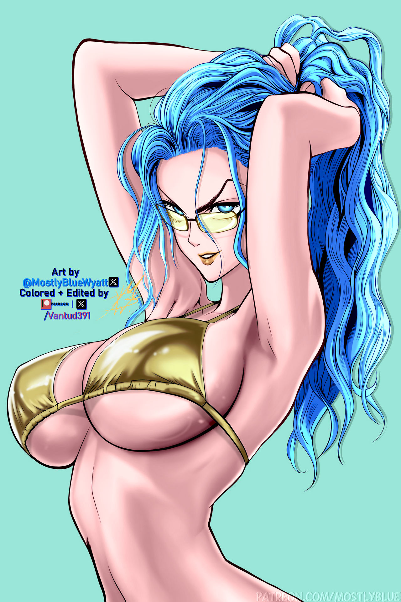 OPM Wyatt's Psykos Gold Bikini fanart color by me