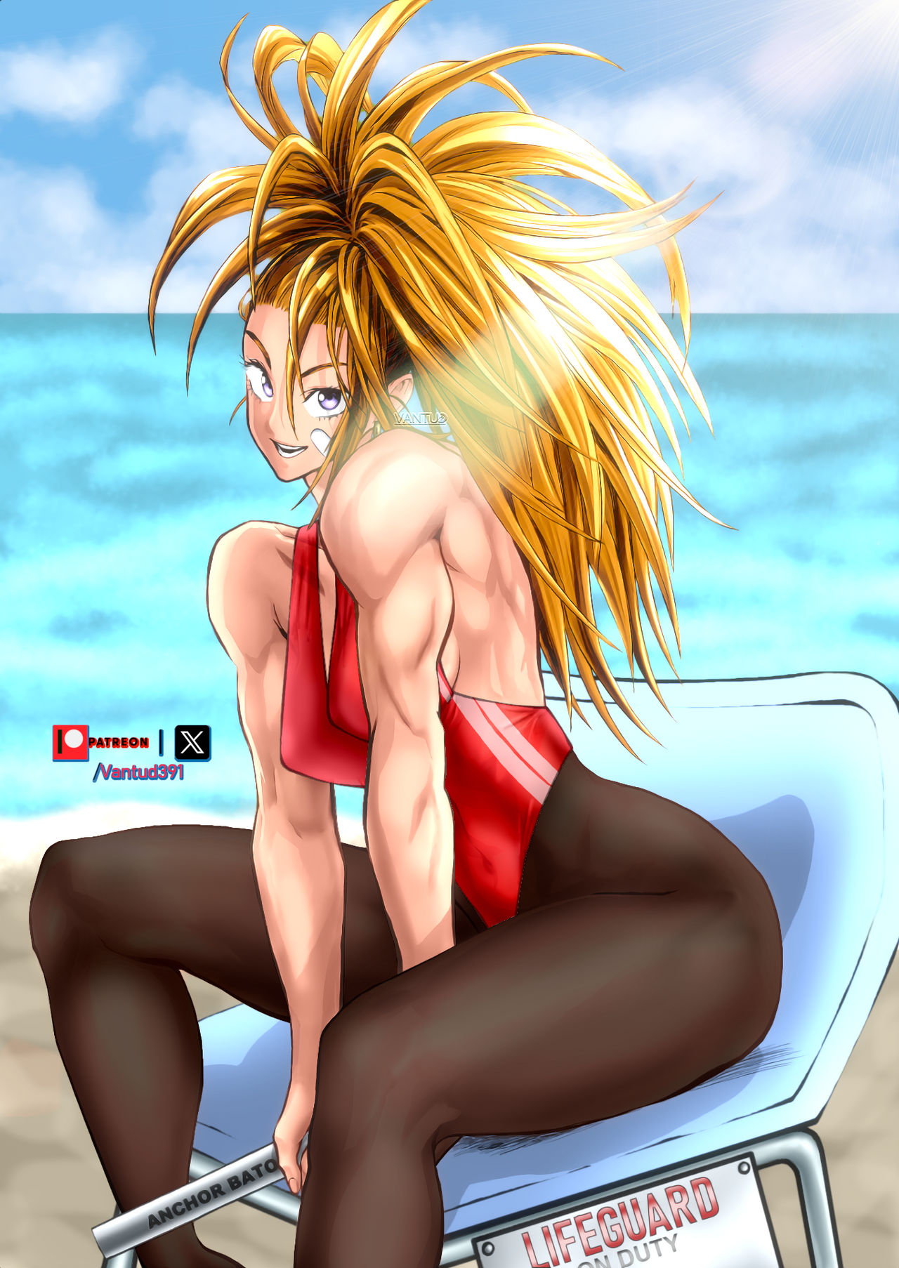 OPM chap 110 Mizuki cover: Baywatch - ver2 by me