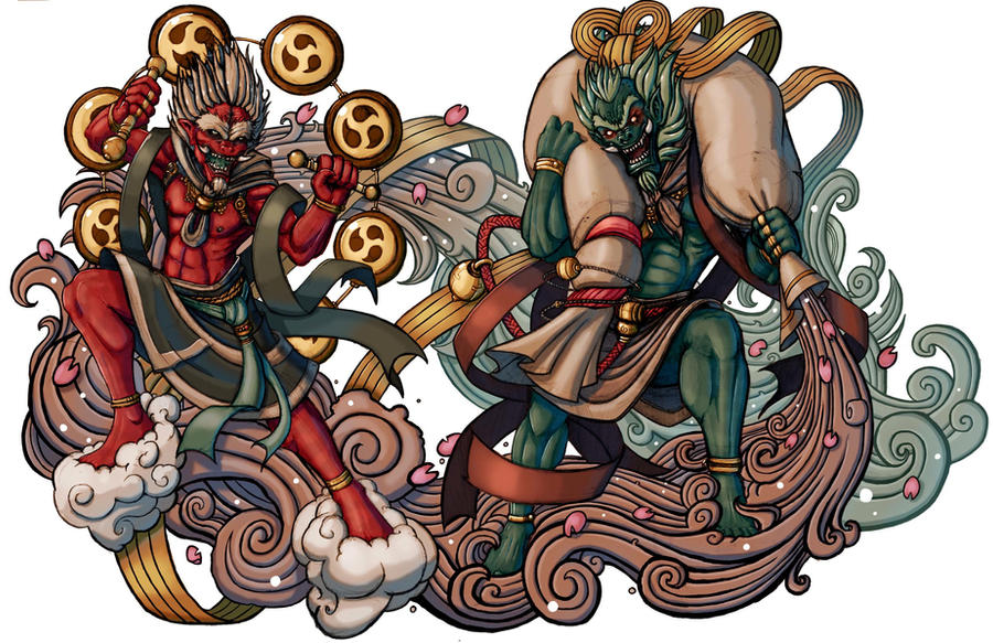 Demon Gods Fujin and Raijin by ElBrazo on DeviantArt