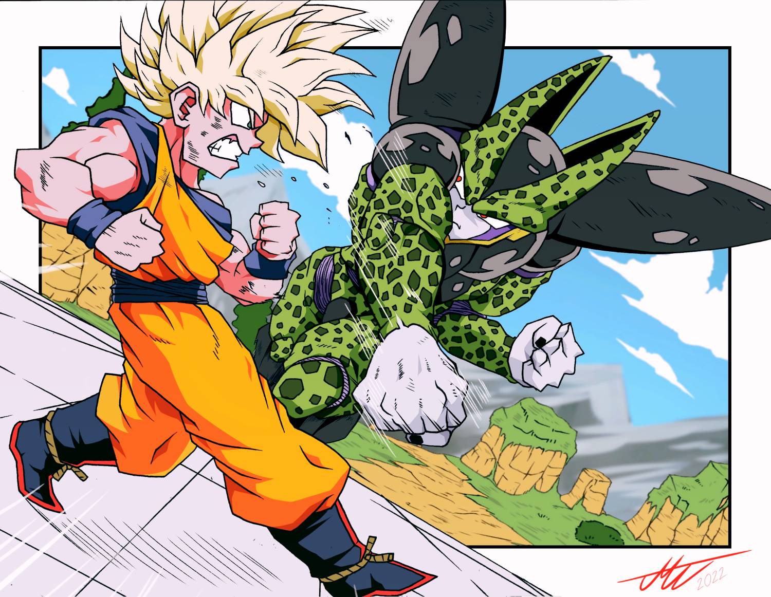 Goku vs Cell by Dontmindme1999 on DeviantArt