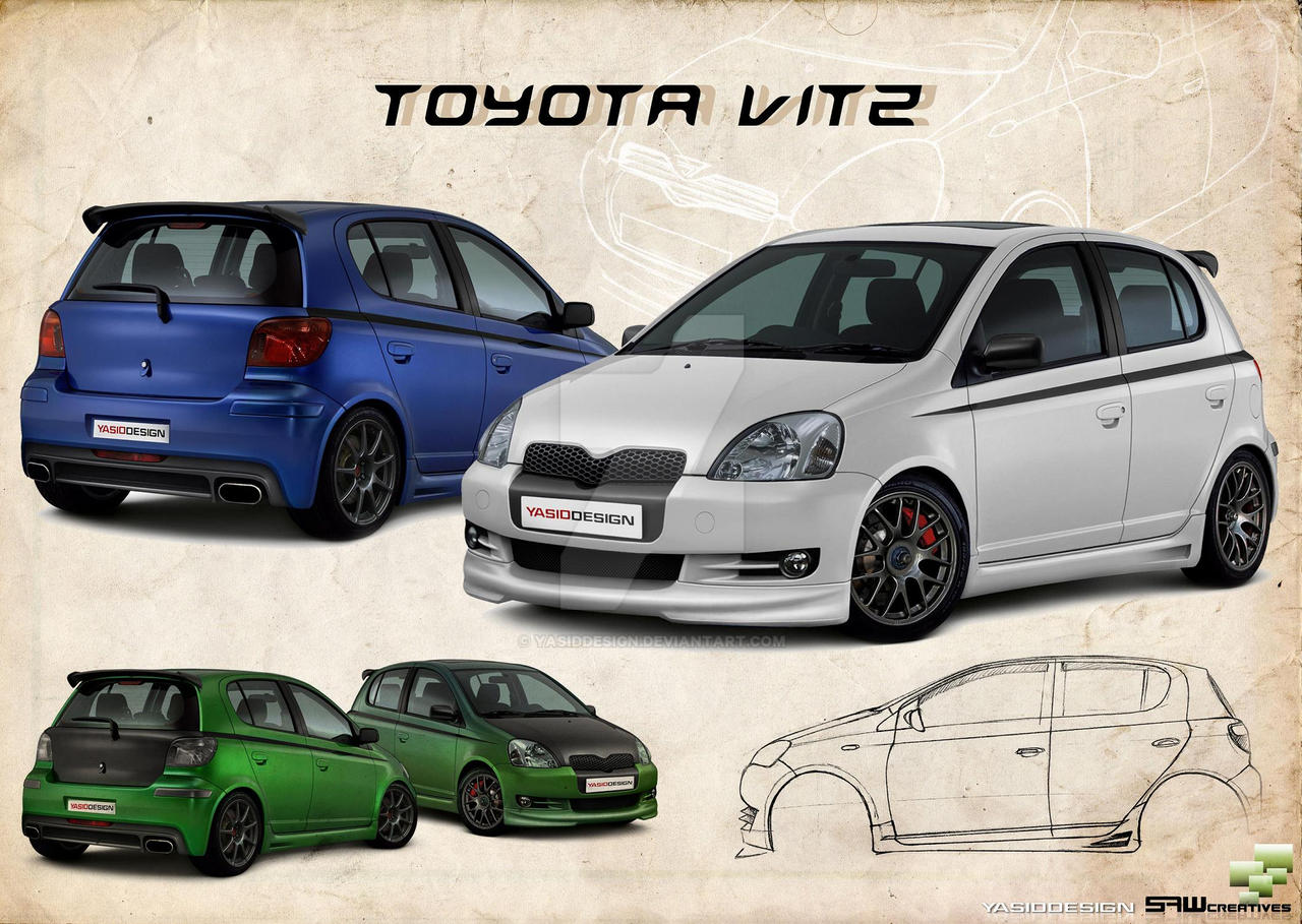 Vitz Tuning Toyota vitz with custom kit by yasiddesign on DeviantArt
