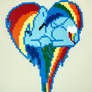 Rainbow Dash Heart  Perler Wall Art