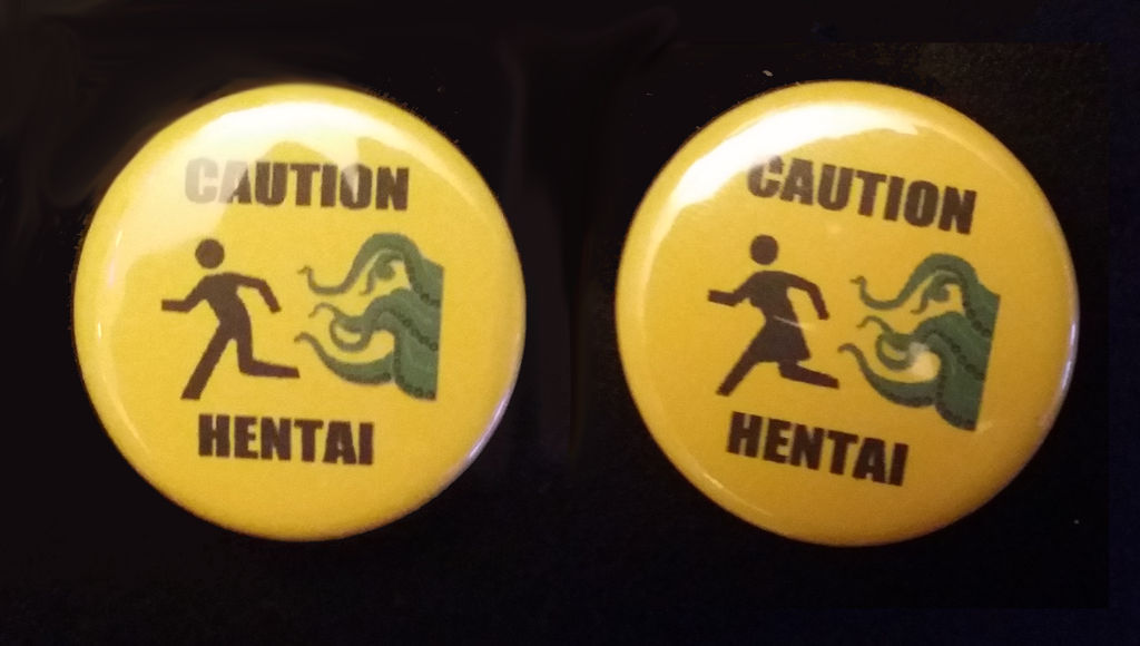 Caution Hentai Buttons by LillyInverse