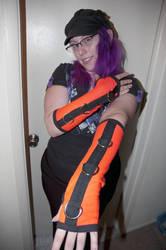 Custom Orange UV Reactive Arm Warmers