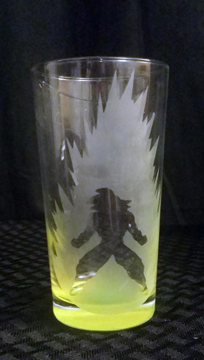 Dragonball Z (DBZ) Goku Etched Glass by LillyInverse